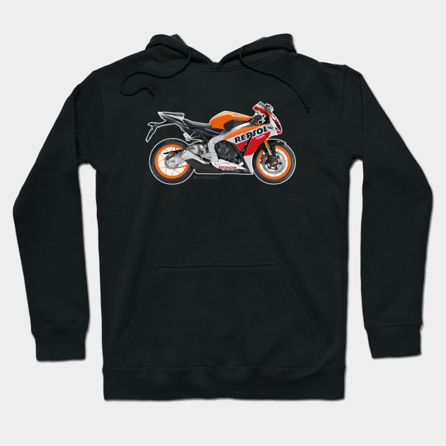 Honda CBR1000RR Fireblade 15 Repsol, s Hoodie by MessyHighway